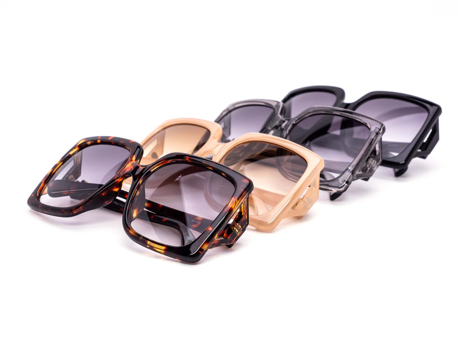 12 Pack: Posh Oversized Rounded Square Gradient Wholesale Sunglasses
