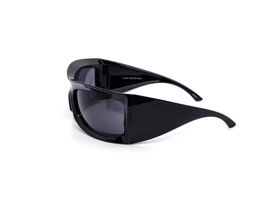 12 Pack: Oversized Raven Full Wrap Wholesale Fashion Sunglasses