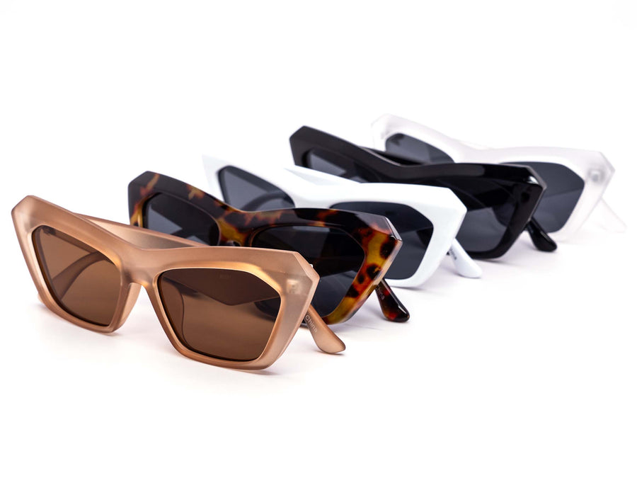 12 Pack: Vogue Pentagonal Chunky Cateye Wholesale Fashion Sunglasses
