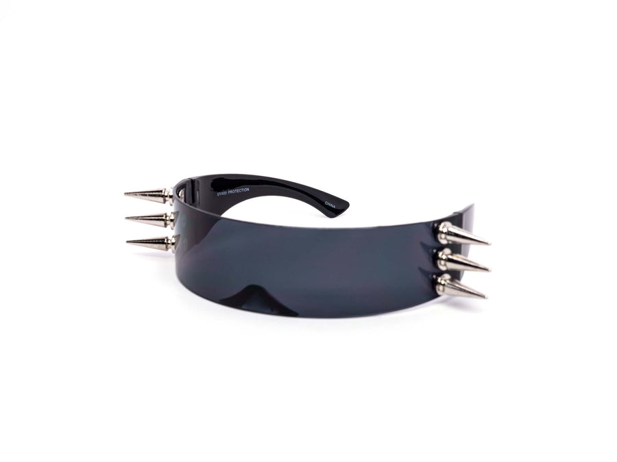 12 Pack: Cyberpunk Spiked Visor Wholesale Sunglasses