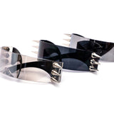 12 Pack: Cyberpunk Spiked Visor Wholesale Sunglasses