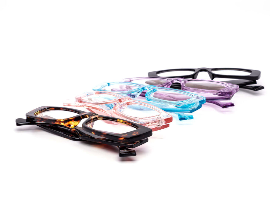 12 Pack: Blue Light Filtering Squared Slick Nicky Wholesale Sunglasses