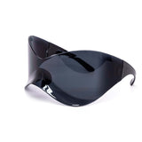 12 Pack: Oversized Face Contour Shield Black Mirror Wholesale Sunglasses