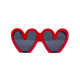 12 Pack: Oversized Cartoony Flat Heart Wholesale Sunglasses