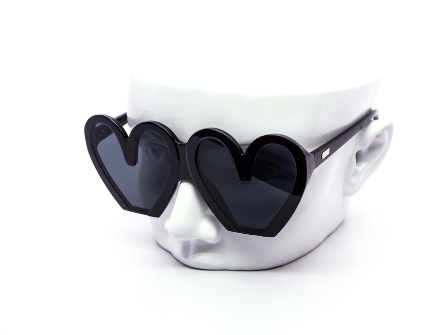12 Pack: Oversized Cartoony Flat Heart Wholesale Sunglasses