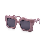 12 Pack: Squiggle Flower Puff Square Wholesale Sunglasses