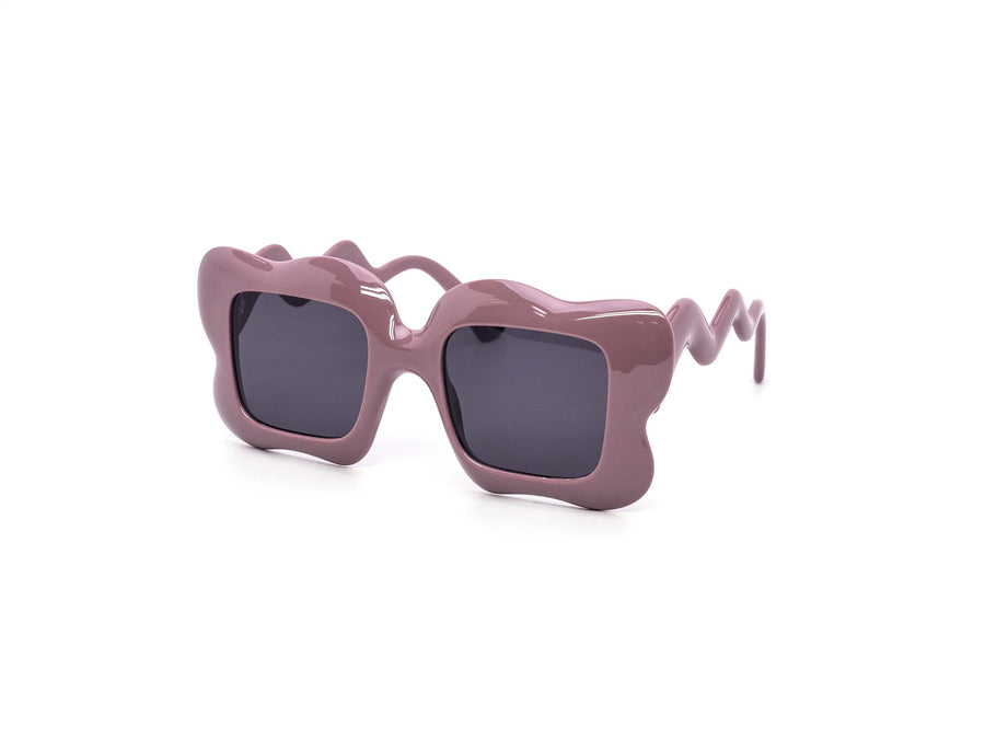 12 Pack: Squiggle Flower Puff Square Wholesale Sunglasses