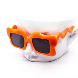 12 Pack: Squiggle Flower Puff Square Wholesale Sunglasses