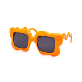 12 Pack: Squiggle Flower Puff Square Wholesale Sunglasses