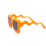 12 Pack: Squiggle Flower Puff Square Wholesale Sunglasses