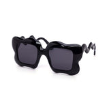 12 Pack: Squiggle Flower Puff Square Wholesale Sunglasses