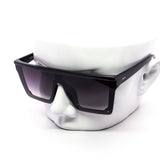 12 Pack: Rimless Flat-top All Black Square Gradient Wholesale Sunglasses