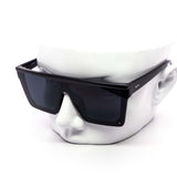 12 Pack: Rimless Flat-top All Black Square Gradient Wholesale Sunglasses