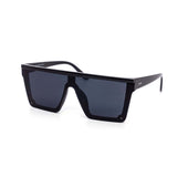 12 Pack: Rimless Flat-top All Black Square Gradient Wholesale Sunglasses