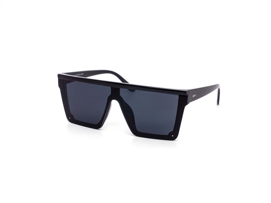 12 Pack: Rimless Flat-top All Black Square Gradient Wholesale Sunglasses
