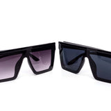 12 Pack: Rimless Flat-top All Black Square Gradient Wholesale Sunglasses