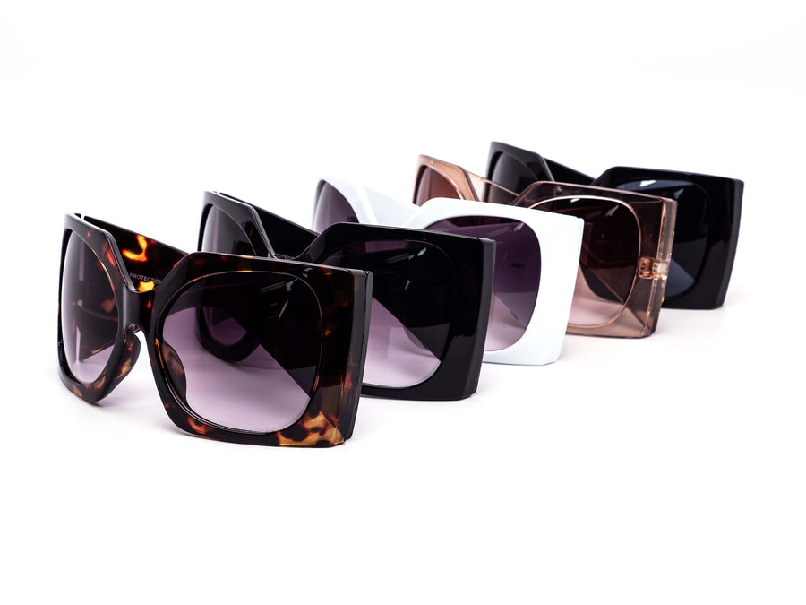 12 Pack: Oversized Owen Shield Wrap-around Wholesale Sunglasses