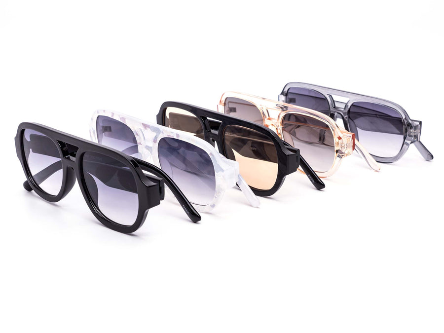 12 Pack: Retro Blocky Aviator Wholesale Sunglasses