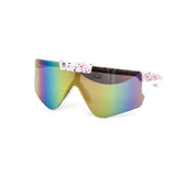 12 Pack: Flip-up Splatter Oversized Sports Burnt Mirror Wholesale Sunglasses