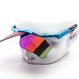 12 Pack: Flip-up Splatter Oversized Sports Burnt Mirror Wholesale Sunglasses