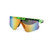 12 Pack: Flip-up Splatter Oversized Sports Burnt Mirror Wholesale Sunglasses