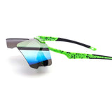 12 Pack: Flip-up Splatter Oversized Sports Burnt Mirror Wholesale Sunglasses