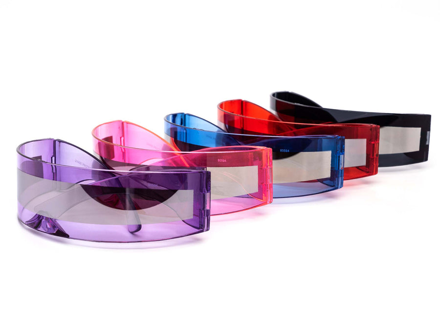 12 Pack: Retro Future Robocop Mirror Wholesale Sunglasses