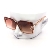 12 Pack: Oversized Rimless Square Five Lives Wholesale Sunglasses