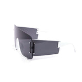 12 Pack: Thick Oversized Chic Rimless Wrapper Wholesale Sunglasses