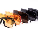 12 Pack: Thick Oversized Chic Rimless Wrapper Wholesale Sunglasses