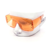 12 Pack: Thick Oversized Chic Rimless Wrapper Wholesale Sunglasses