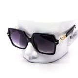 12 Pack: Classy Majestic Gold Accent Square Wholesale Sunglasses