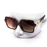 12 Pack: Classy Majestic Gold Accent Square Wholesale Sunglasses