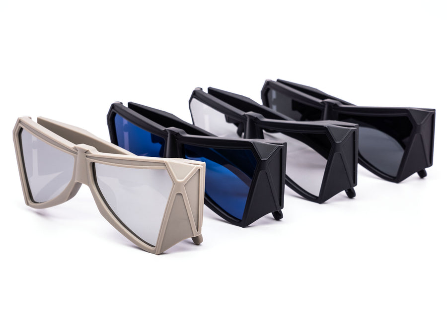 12 Pack: Oversized Cyberpunk Super Triangle Wholesale Sunglasses