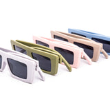 12 Pack: Flat-top Simple Walter Chunky Matte Pastel Wholesale Sunglasses