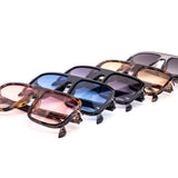 12 Pack: Skinny Square Color Gradient Aviator Fashion Wholesale Sunglasses