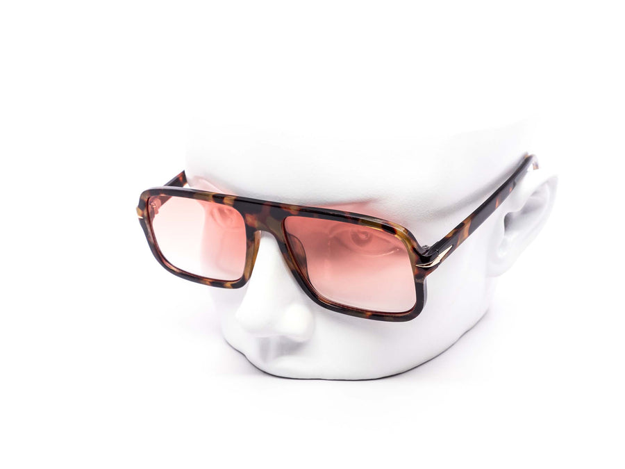12 Pack: Skinny Square Color Gradient Aviator Fashion Wholesale Sunglasses