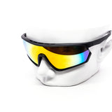 12 Pack: Vented Performance Sports Shield Burnt Mirror Wholesale Sunglasses