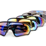 12 Pack: Vented Performance Sports Shield Burnt Mirror Wholesale Sunglasses