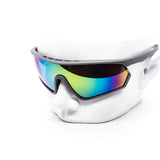 12 Pack: Vented Performance Sports Shield Burnt Mirror Wholesale Sunglasses