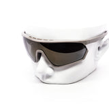 12 Pack: Vented Performance Sports Shield Burnt Mirror Wholesale Sunglasses