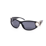 12 Pack: Chic Double Heart Wraparound Fashion Wholesale Sunglasses