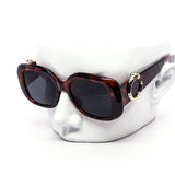 12-Pack: Oversized Rounded Square Chunky Frames with Serpent Accent Wholesale Sunglasses