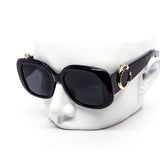 12-Pack: Oversized Rounded Square Chunky Frames with Serpent Accent Wholesale Sunglasses