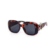 12-Pack: Oversized Rounded Square Chunky Frames with Serpent Accent Wholesale Sunglasses