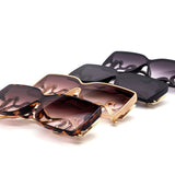 12 Pack: Double Snake Metal Temple Chunky Gradient Lens Wholesale Sunglasses