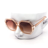 12 Pack: Oversized Hexagon Luxury Gradient Lens Wholesale Sunglasses