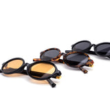 12 Pack: Skinny Oval Frames Metal Accents Wholesale Sunglasses