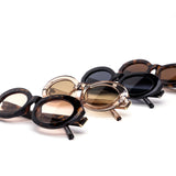 12 Pack: Oval Chunky Frames with Metal Accents Wholesale Sunglasses