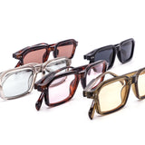 12 Pack: Modern Slim Rectangle Wholesale Sunglasses